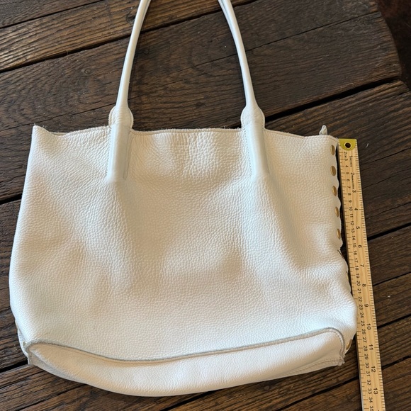 Hammitt Calla Lily White Elegant Leather & Gold Tote Bag Purse Like New Handbag - Picture 9 of 15